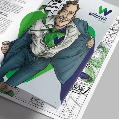 Willgerodt Büroheld Character Illustration