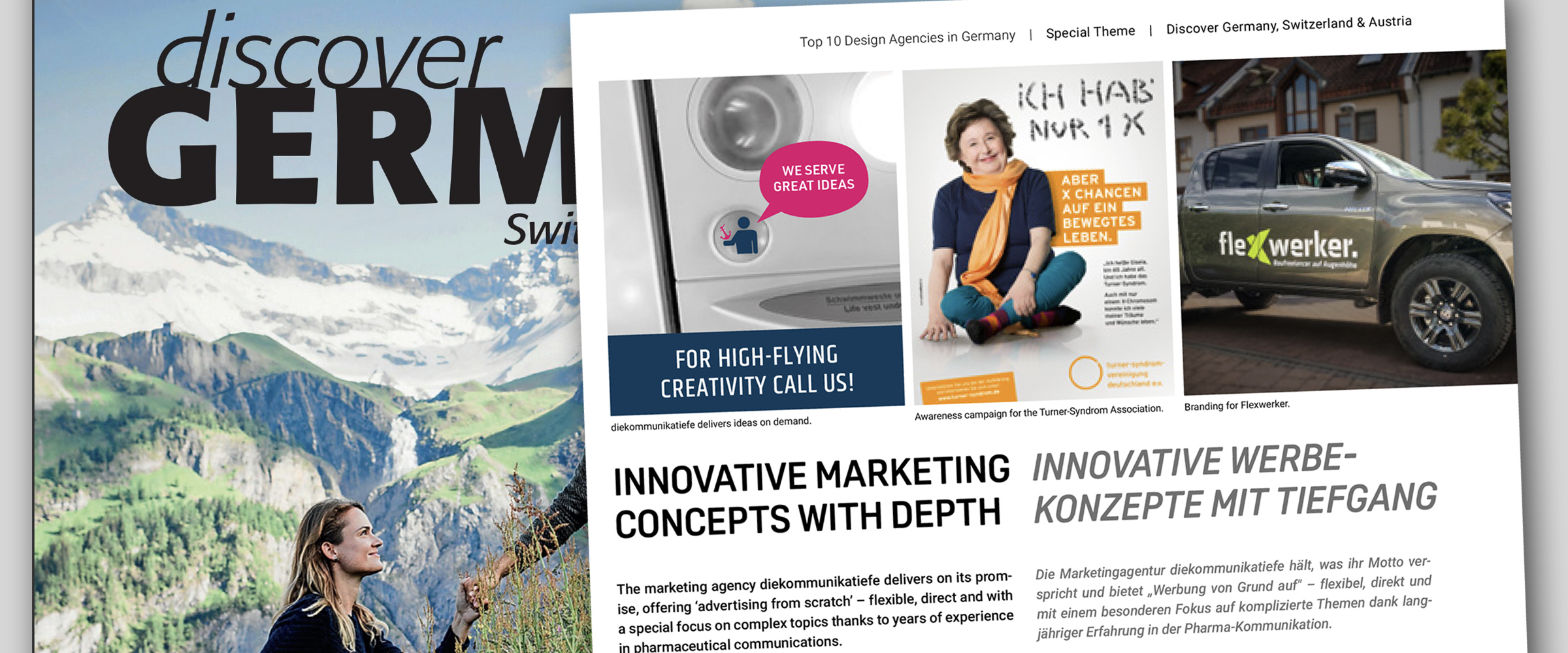 Titel Discover Germany und Beitrag über diekommunikatiefe