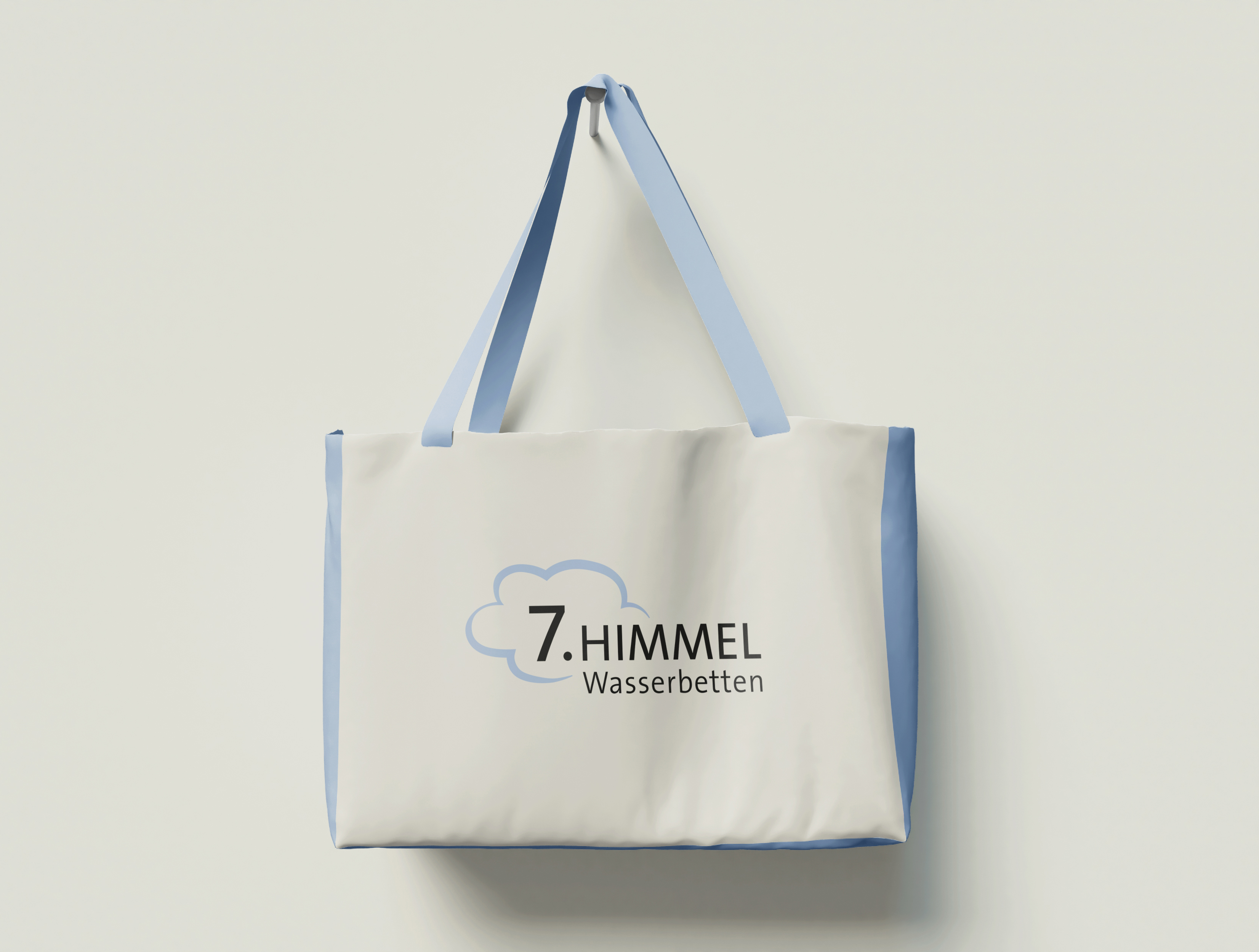 Logo-Design von 7. Himmel Wasserbetten auf einer Tasche