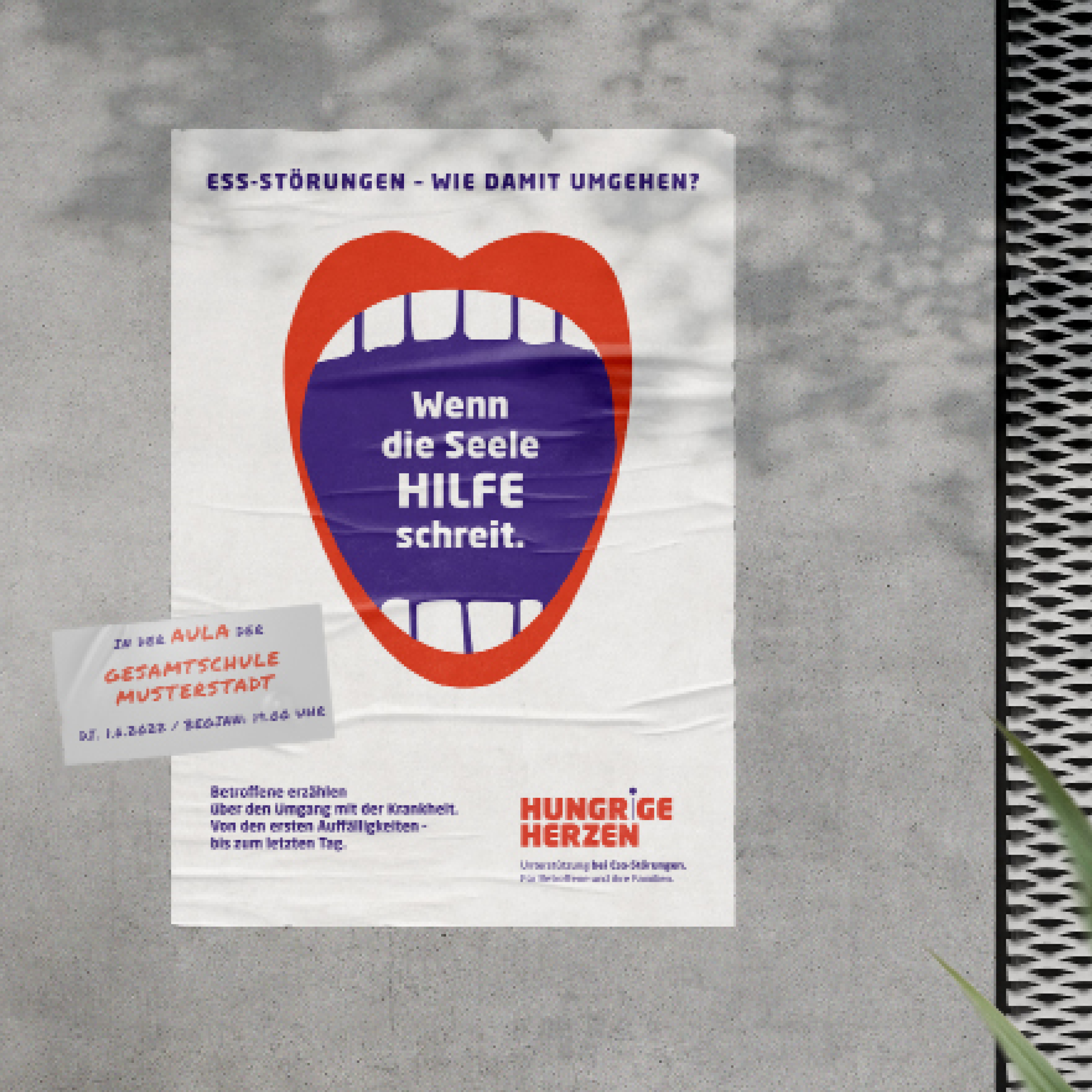 Plakatmotiv von Hungrige Herzen zum Thema Essstörungen – Non-Profit-Kampagne