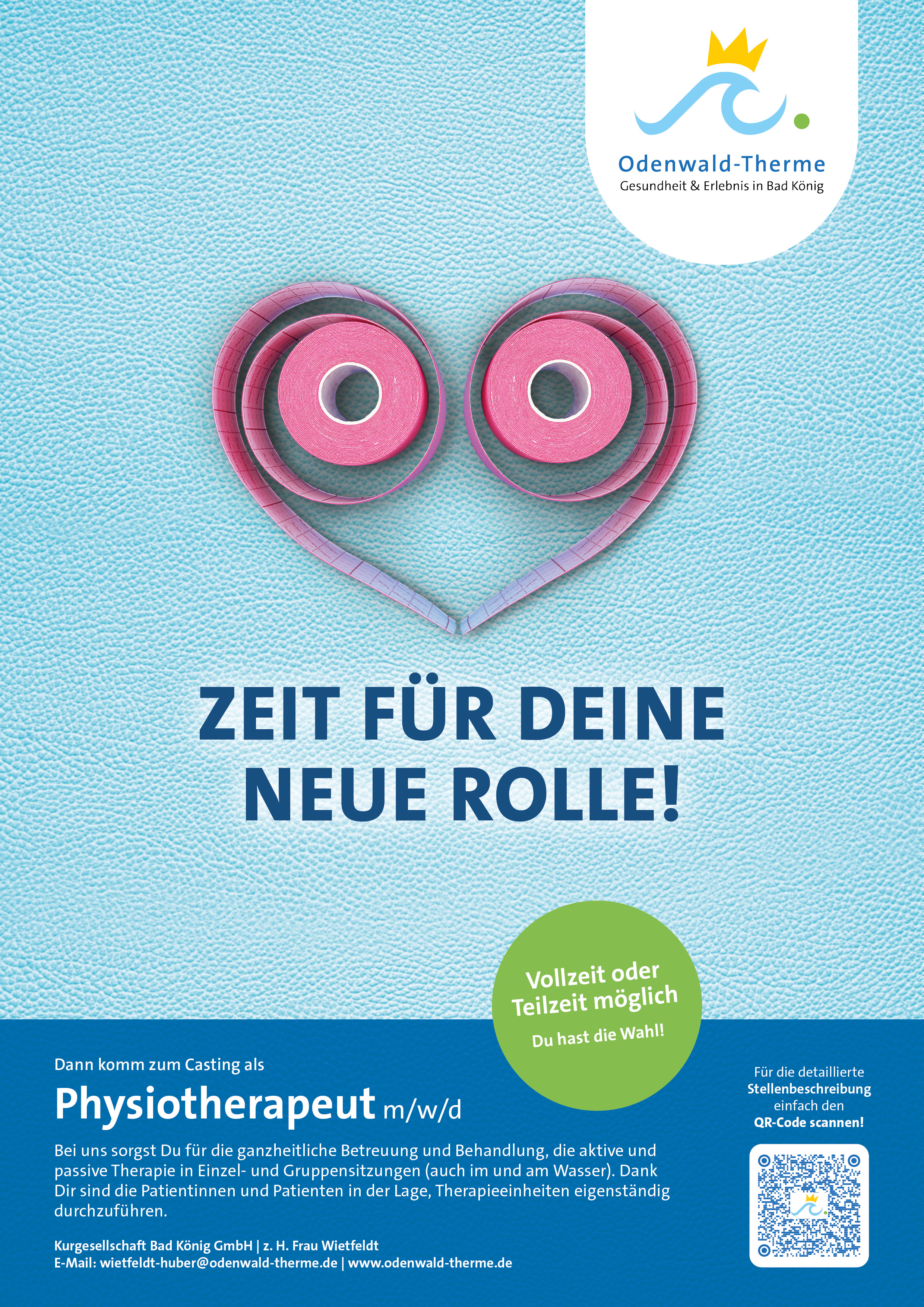 Stellenanzeige für Physiotherapeuten der Odenwaldtherme Bad König – Mitarbeiter gewinnen mit Employer Branding
