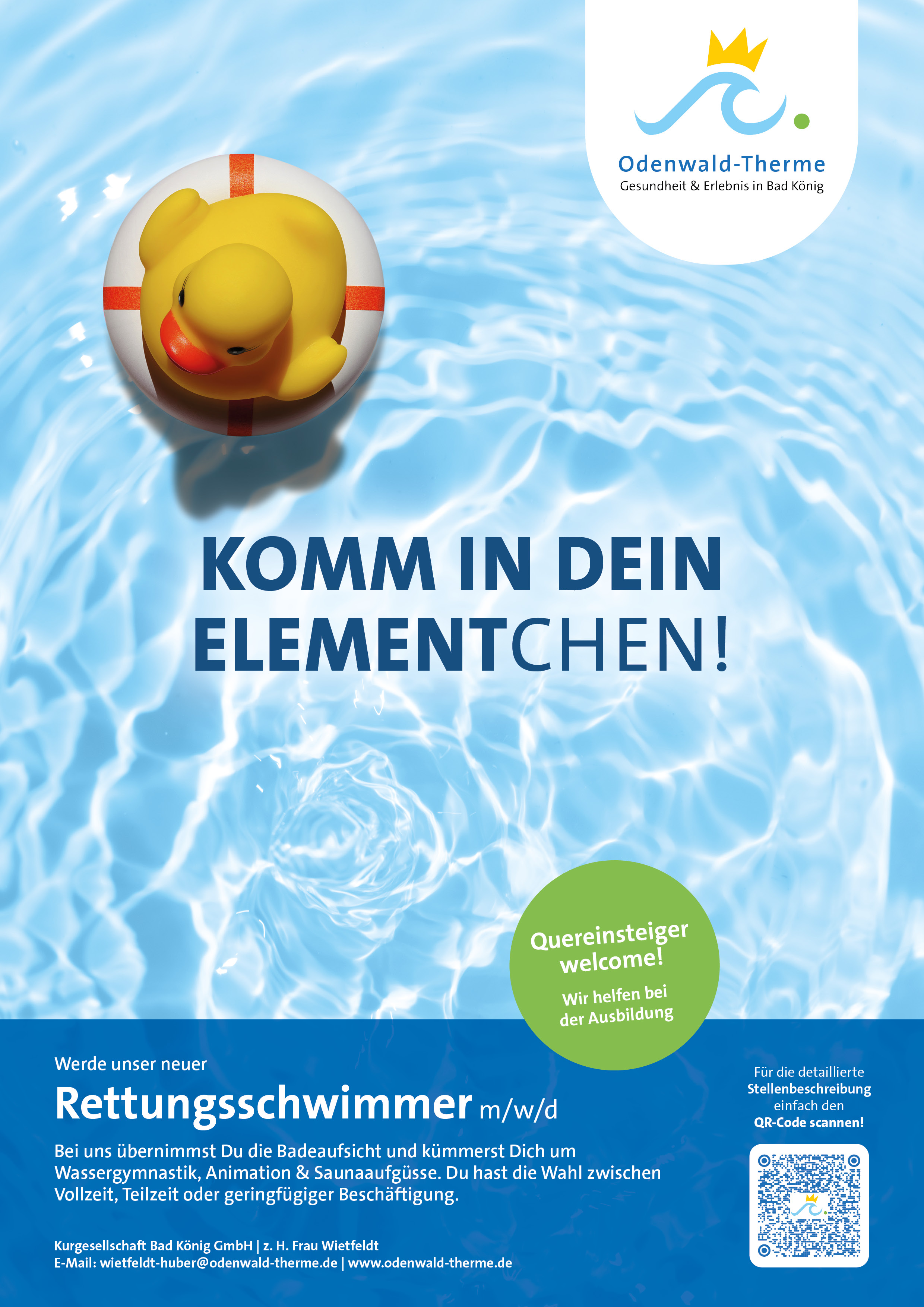 Stellenanzeige für Rettungsschwimmer der Odenwaldtherme Bad König – Employer Branding im Fachkräftemangel