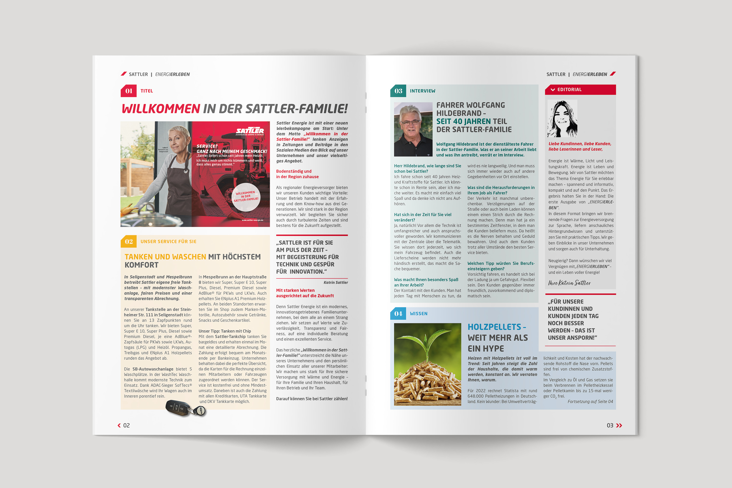 Zeitungsbeileger der Sattler Energie Kampagne im neuen Branding