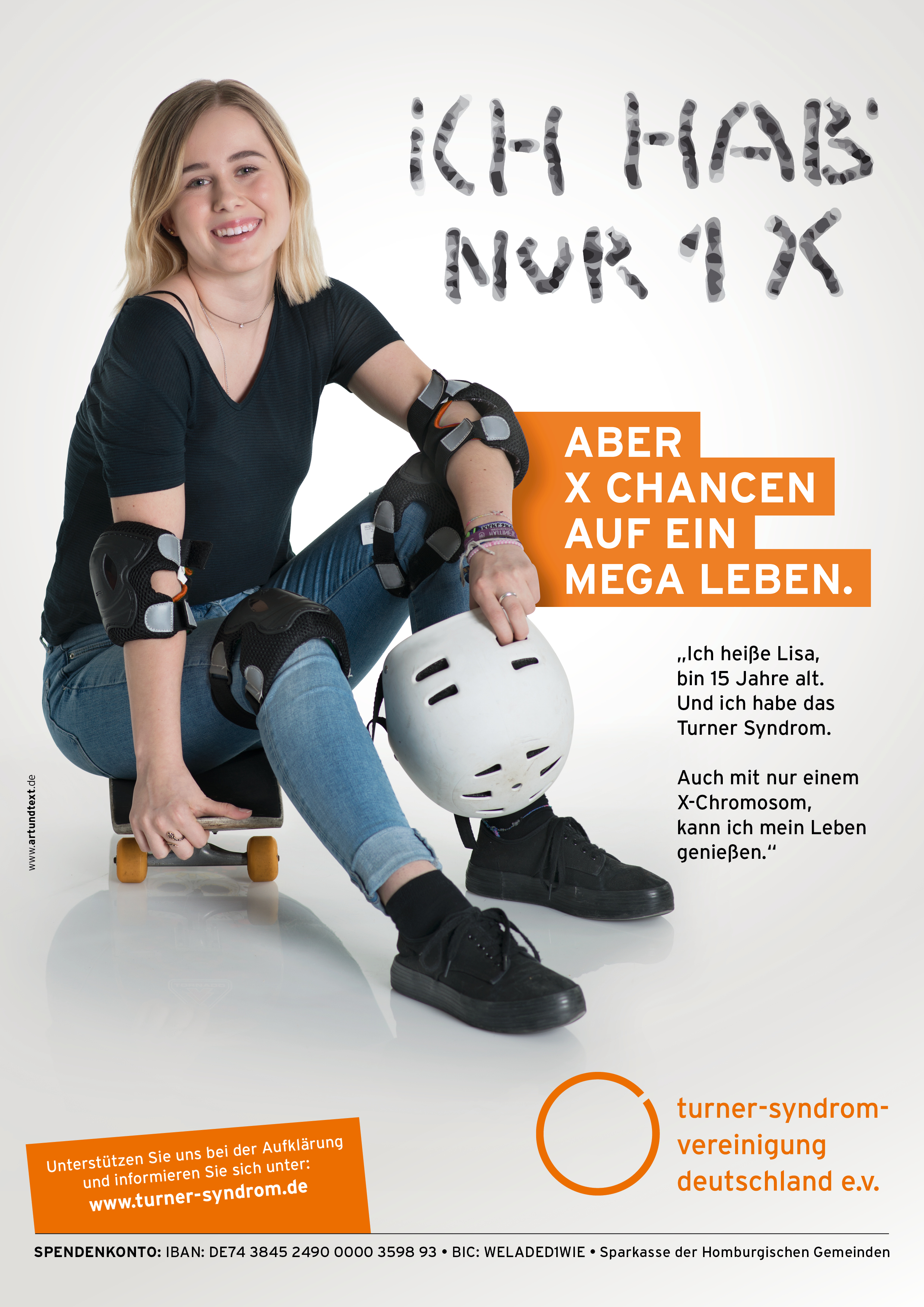 X Chancen Motiv mit Teenagerin – Awareness-Kampagne der Turner-Syndrom-Vereinigung